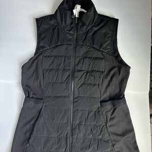 Lululemon Black Quilted Vest with High Collar